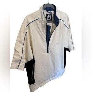 FootJoy WINDBREAKER FJ Dry-joy White & Navy Golf Tour collection Size Large.